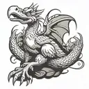 dragon duck sitting tattoo design idea