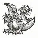dragon duck sitting tattoo design idea
