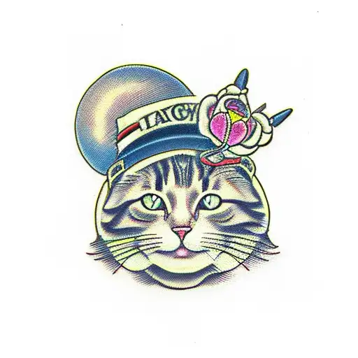 lesbian cat tattoo design idea