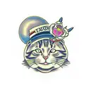 lesbian cat tattoo design idea