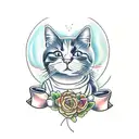 lesbian cat tattoo design idea
