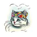 lesbian cat tattoo design idea