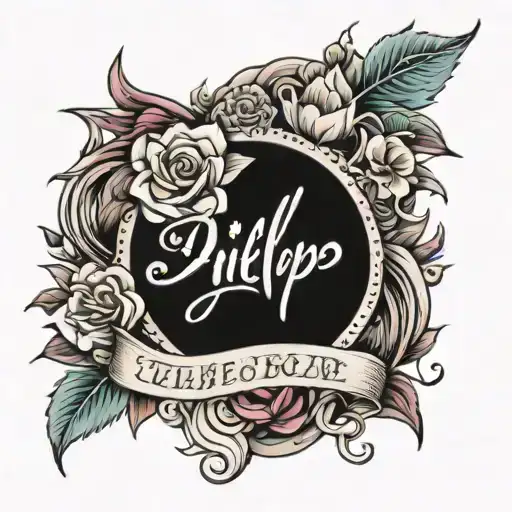 engrave a name (dillip) with date (21/04/21) together in a good merger tattoo design idea