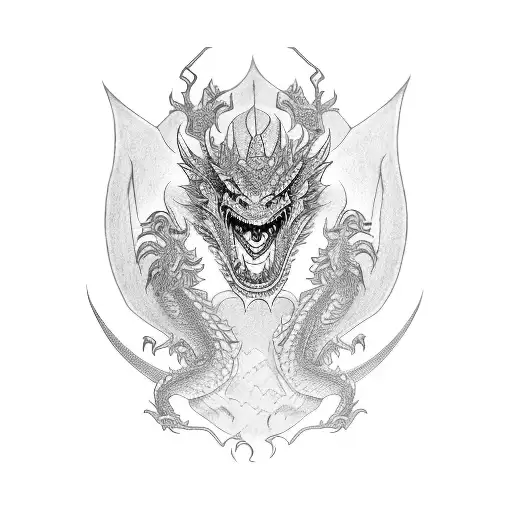 dragon samurai colors tattoo design idea