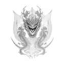 dragon samurai colors tattoo design idea