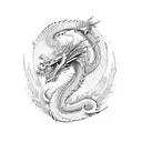 dragon samurai colors tattoo design idea