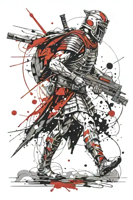 Roman Soldier Sparta style tattoo design idea