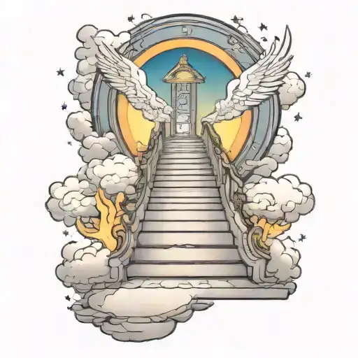 stairway to heaven heavens light tattoo design idea