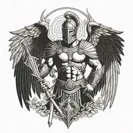 Roman Soldier Sparta style wings tattoo design idea