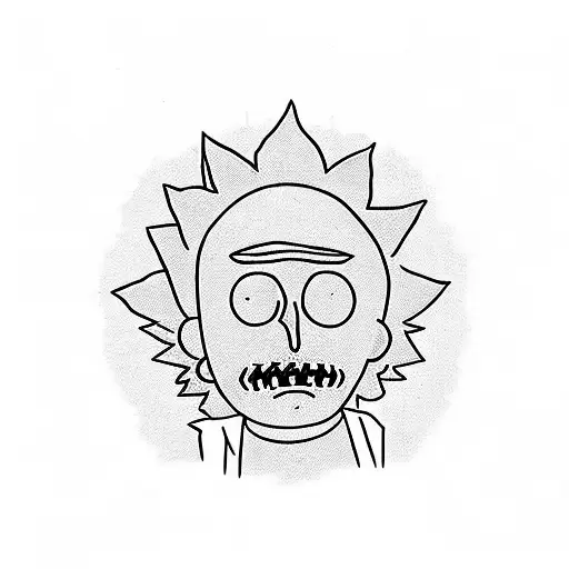 small rick and morty ship  tattoo design idea