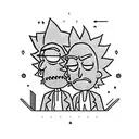 small rick and morty ship in hand tattoo design idea