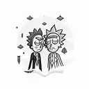 small rick and morty ship in hand tattoo design idea
