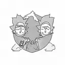 small rick and morty ship in hand tattoo design idea