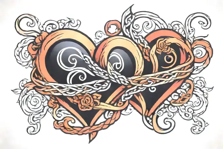 heart infinity symbol intertwined tattoo design idea