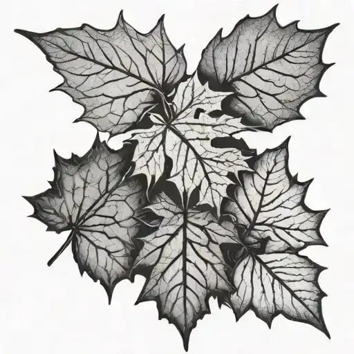 maple leave but use mountains and Canadian heritage to fill in the leaf tattoo design idea