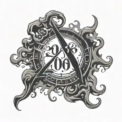 creative inscription 2005 in horror style with two zeros replaced in numbers tattoo design idea