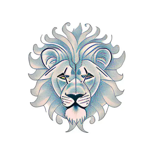 traveling Lion with aeroplane   tattoo design idea