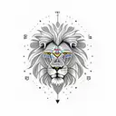  Lion and  aeroplane  and compass  tattoo design idea