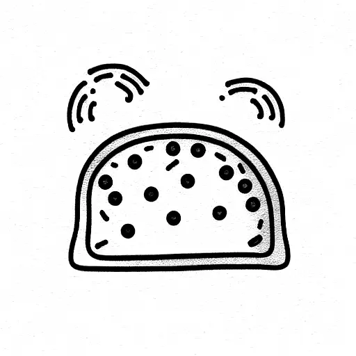  cute slice of toast cartoon tattoo design idea