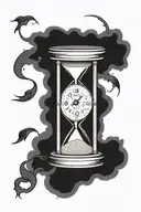 sand timer running with words trust the process tattoo design idea