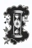 sand timer running with words trust the process tattoo design idea