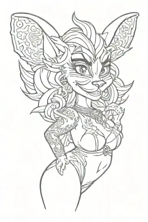taz manian devil cartoon with sexy  women tattoo design idea