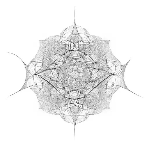 Abstract net affected by gravity tattoo design idea