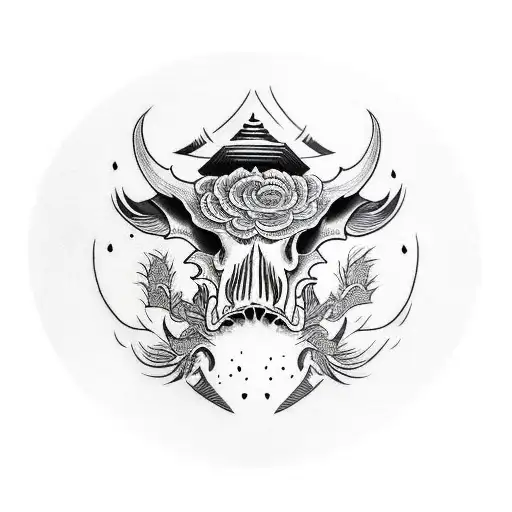 Hog Skull tattoo design idea