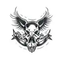 Hog Skull with florets tattoo design idea