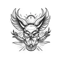 Hog Skull with florets tattoo design idea