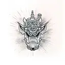 Hog Skull tattoo design idea
