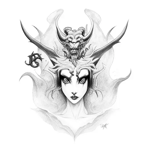 succubus demon tattoo design idea