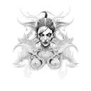 succubus demon tattoo design idea