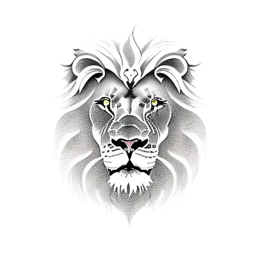 Lion clock tattoo design idea