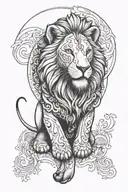 half elephant half lion face tattoo design idea