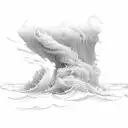 If You can calm the raging sea You can calm the storm in me tattoo design idea