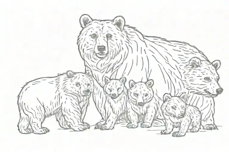 family of bears tattoo design idea