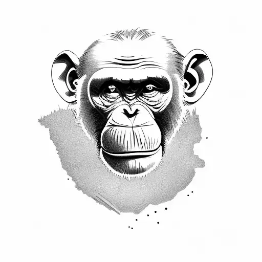 chimpanzee tattoo design idea