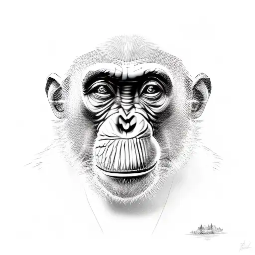 chimpanzee tattoo design idea