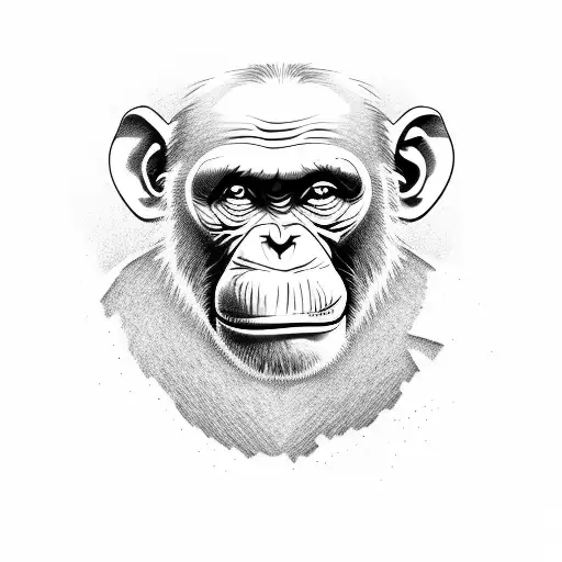 chimpanzee tattoo design idea
