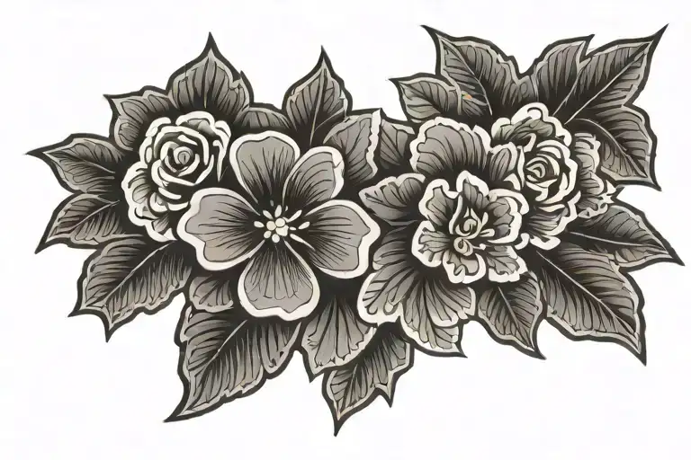 traditional swiss papercut tattoo design idea