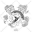sabar in punjabi on one wirst and shukur in punjabi on the other wrist, in a formal font tattoo design idea
