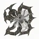 shizuku murasaki spider tattoo but the number 8 is different font tattoo design idea