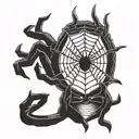shizuku murasaki spider tattoo but the number 8 is different font tattoo design idea
