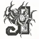 shizuku murasaki spider tattoo but the number 8 is different font tattoo design idea