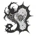 shizuku murasaki spider tattoo but the number 8 is different font tattoo design idea