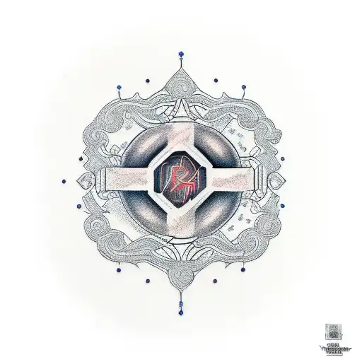 A tattoo design combining cuss words with zeros and ones in a tech-inspired pattern tattoo design idea