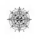 Celtic compass with runes tattoo design idea