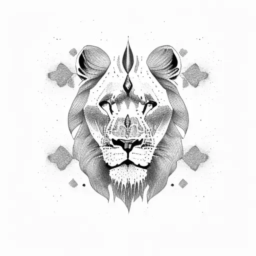 Africa map with a lions head tattoo design idea