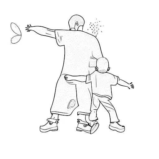 a man and a child having fun tattoo design idea